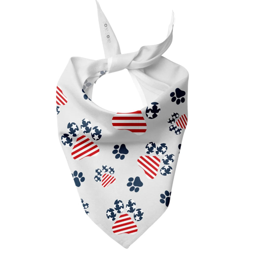 4th of July Dog Paws Dog Bandana