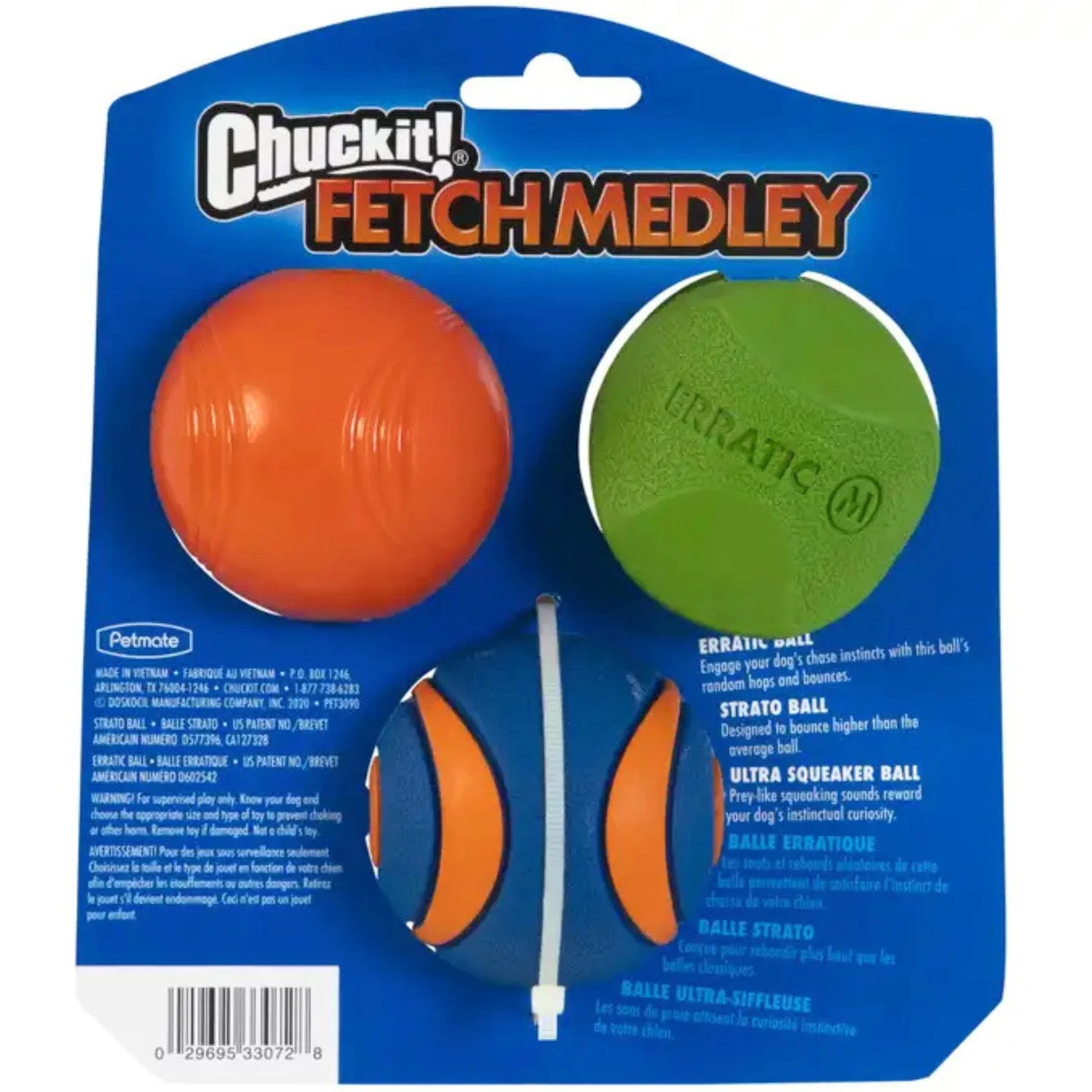 Chuckit! Fetch Medley Ball Dog Toys (Medium 3-pack)
