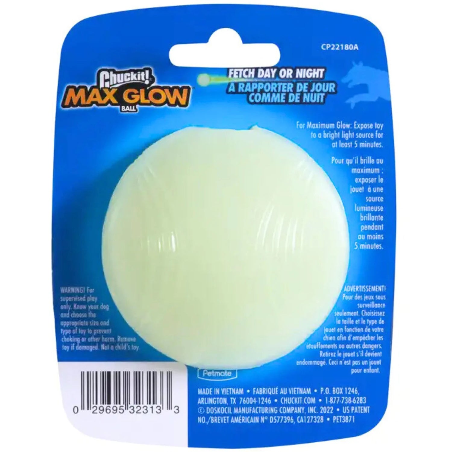 Chuckit! Max Glow Fetch Ball Dog Toy (Medium)