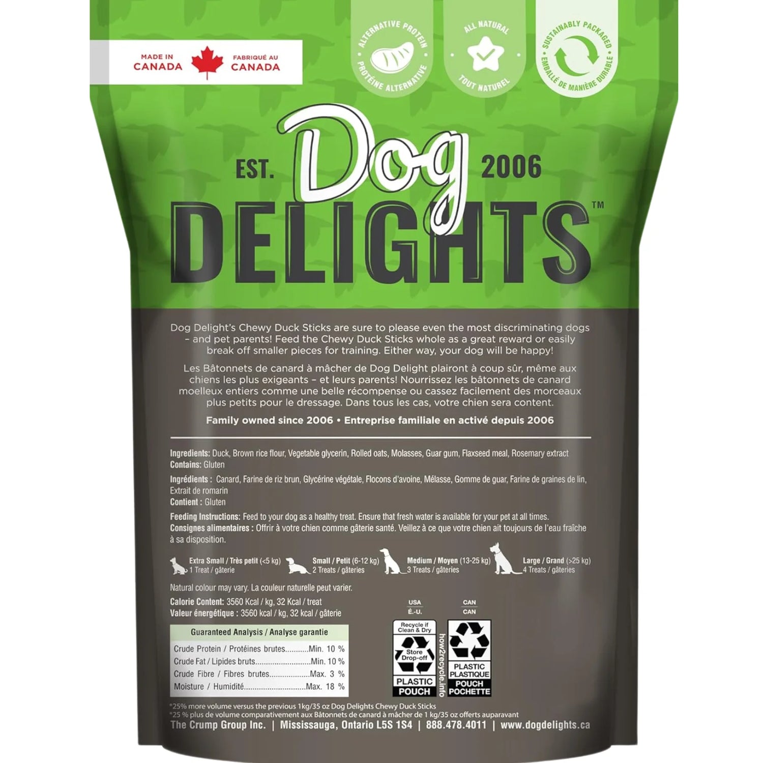 Dog Delights Chewy Duck Sticks Dog Treats