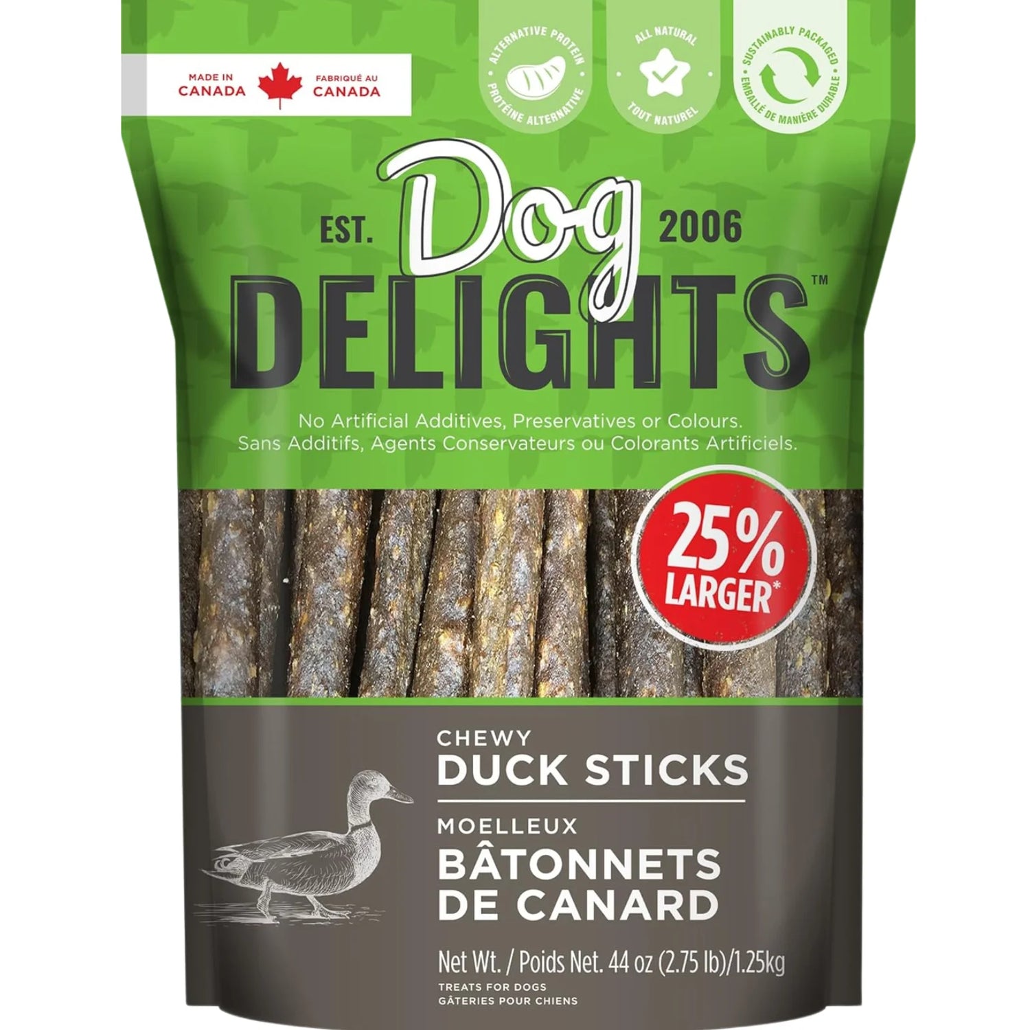 Dog Delights Chewy Duck Sticks Dog Treats