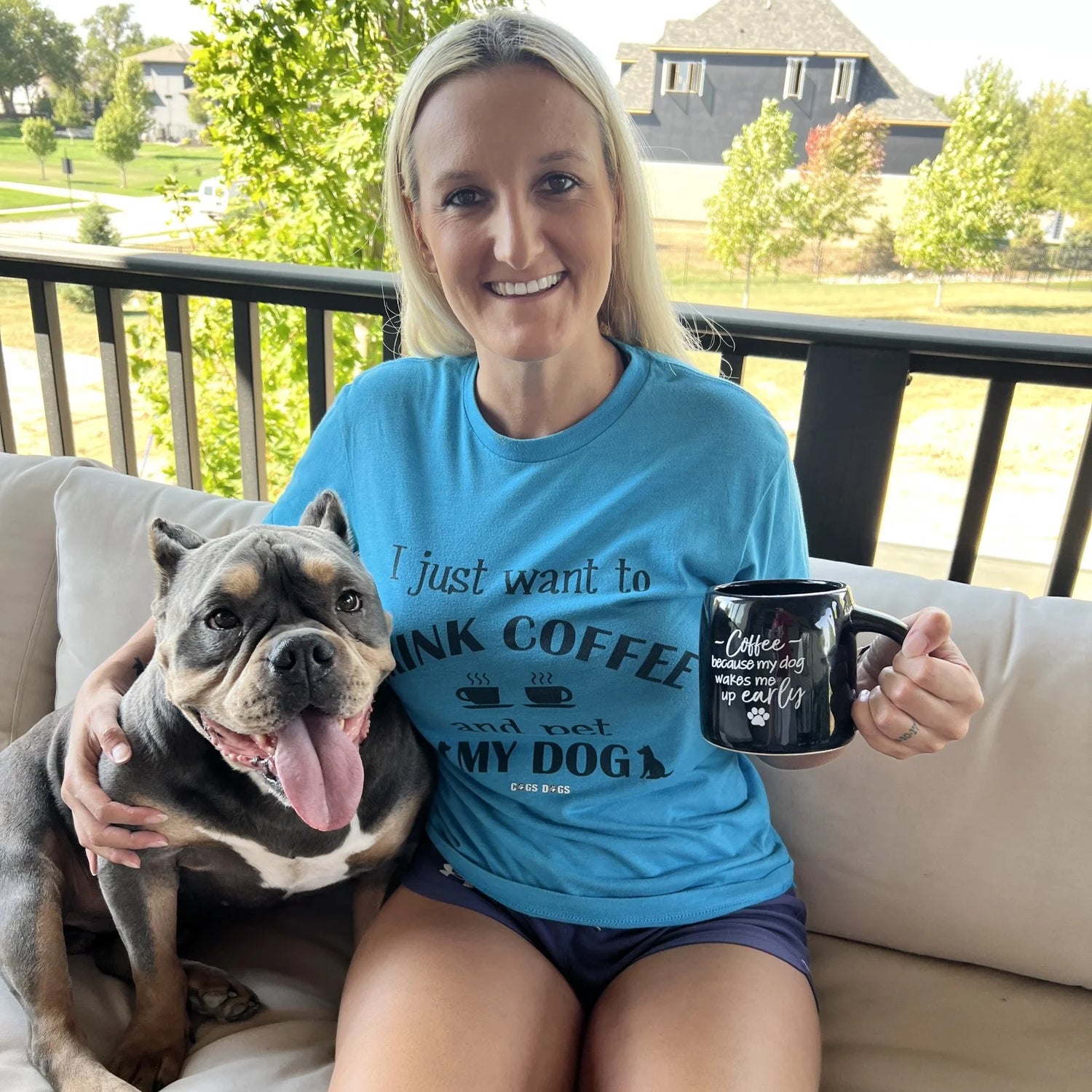 I Just Want to Drink Coffee and Pet My Dog T-Shirt