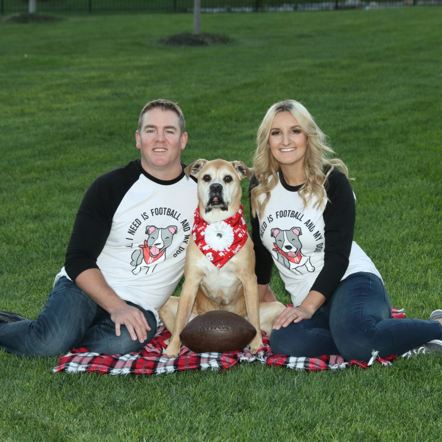 All I Need Is Football And My Dog 3/4 Sleeve Raglan Shirt